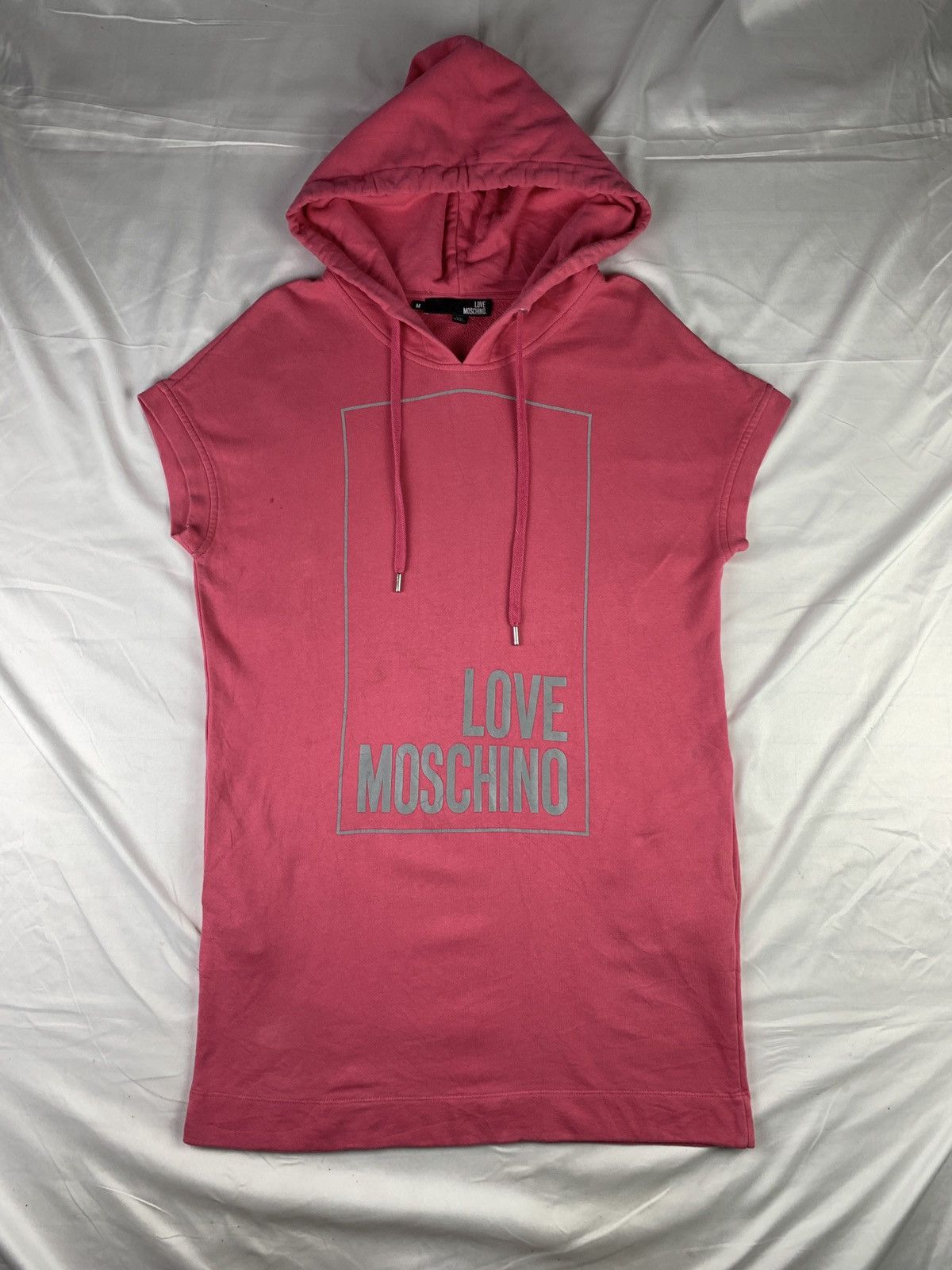 Love Moschino Love Moschino Italy Pink Reflective Sleeveless Dressy Hoodie Size M / US 6-8 / IT 42-44 - 1 Thumbnail