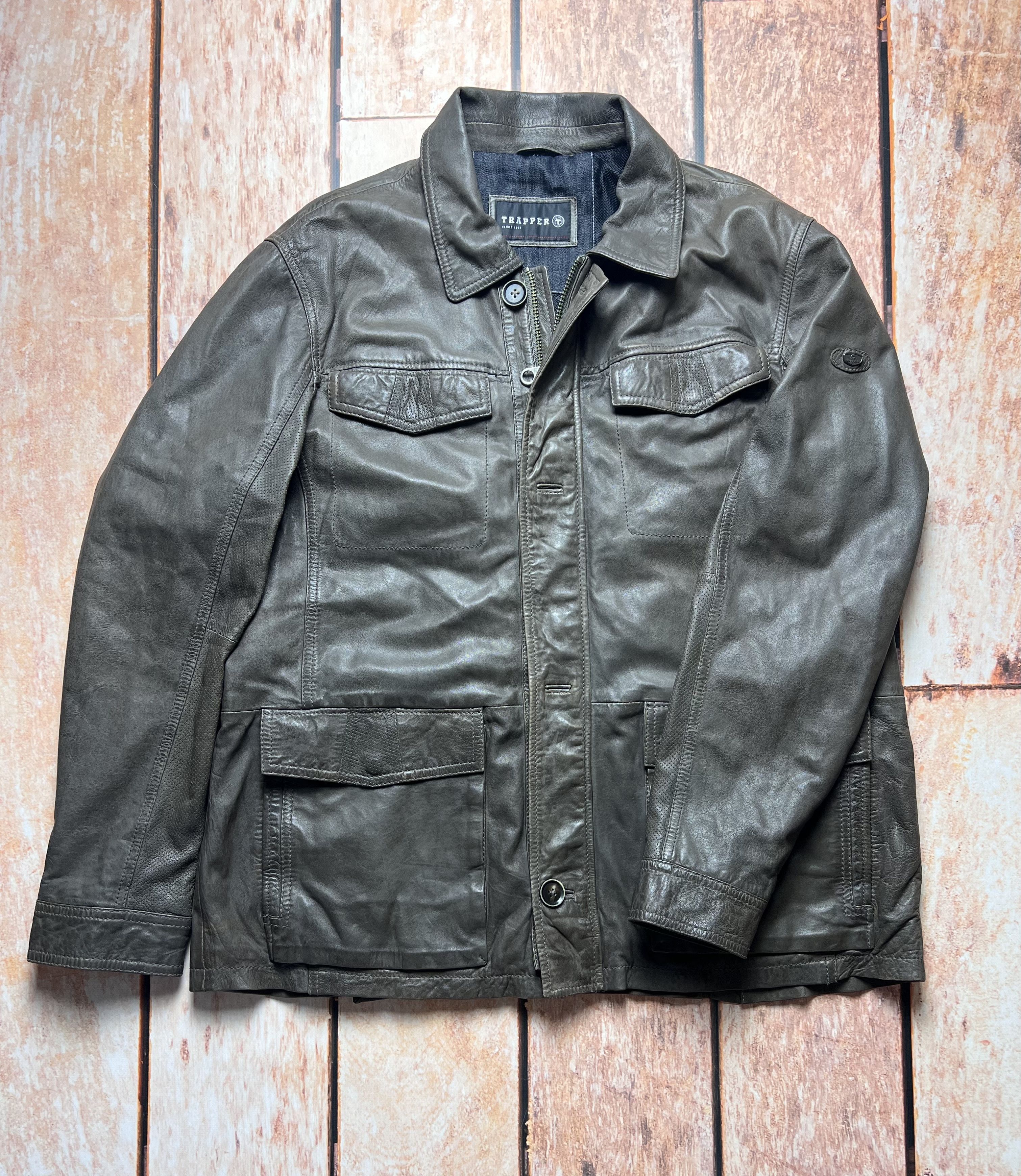 image of Genuine Leather Jacket Brown, Men's (Size Large)