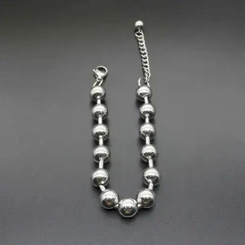 Jewelry Ball Chain Bracelet 2000s Chrome Y2K Punk Skater Grunge Size ONE SIZE - 3 Thumbnail