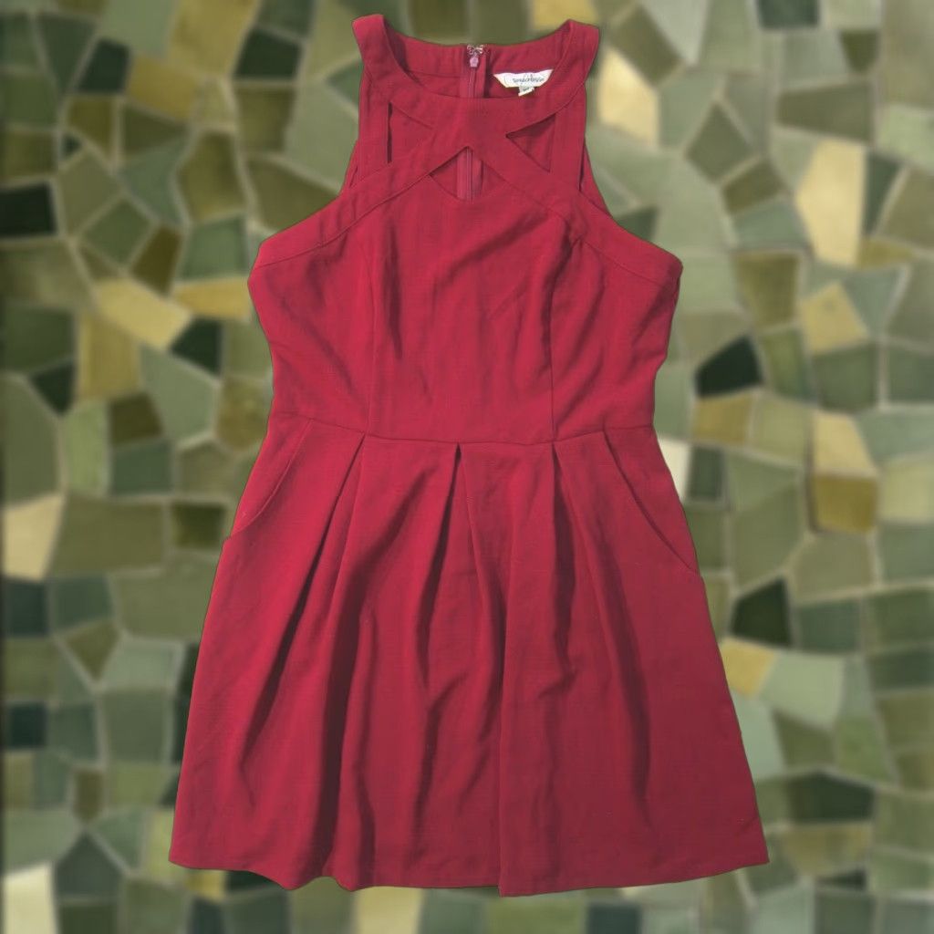 Vintage NWT Speechless Red Sleeveless Tank Dress Drop Waist High Neck Pocket XL Size XL / US 12-14 / IT 48-50 - 1 Thumbnail