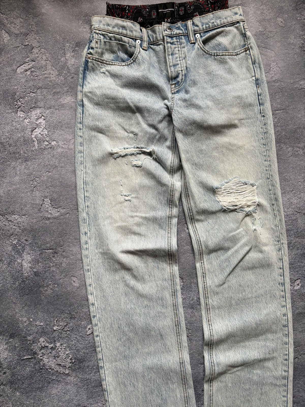 Alexander Wang Alexander Wang Y2K Distressed Layered Boxer Jeans Size 25 Size 25" / US 0 / IT 36 - 3 Thumbnail