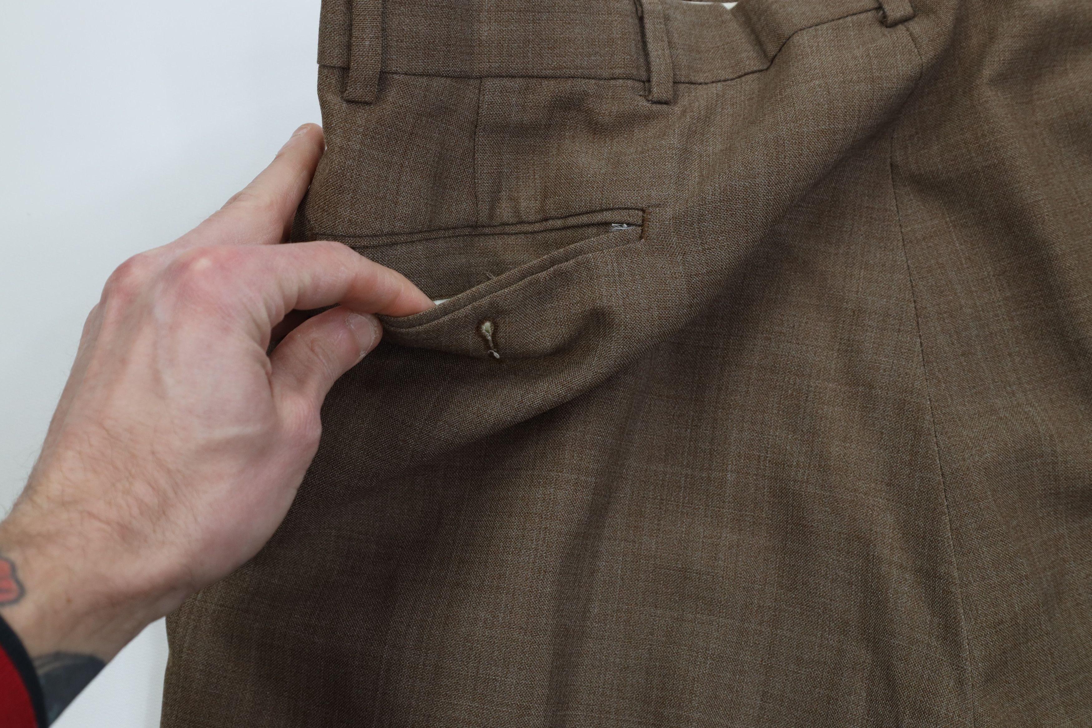 Vintage Vintage 90s Streetwear Chambray Wide Leg Chino Pants Brown Size US 38 / EU 54 - 10 Thumbnail