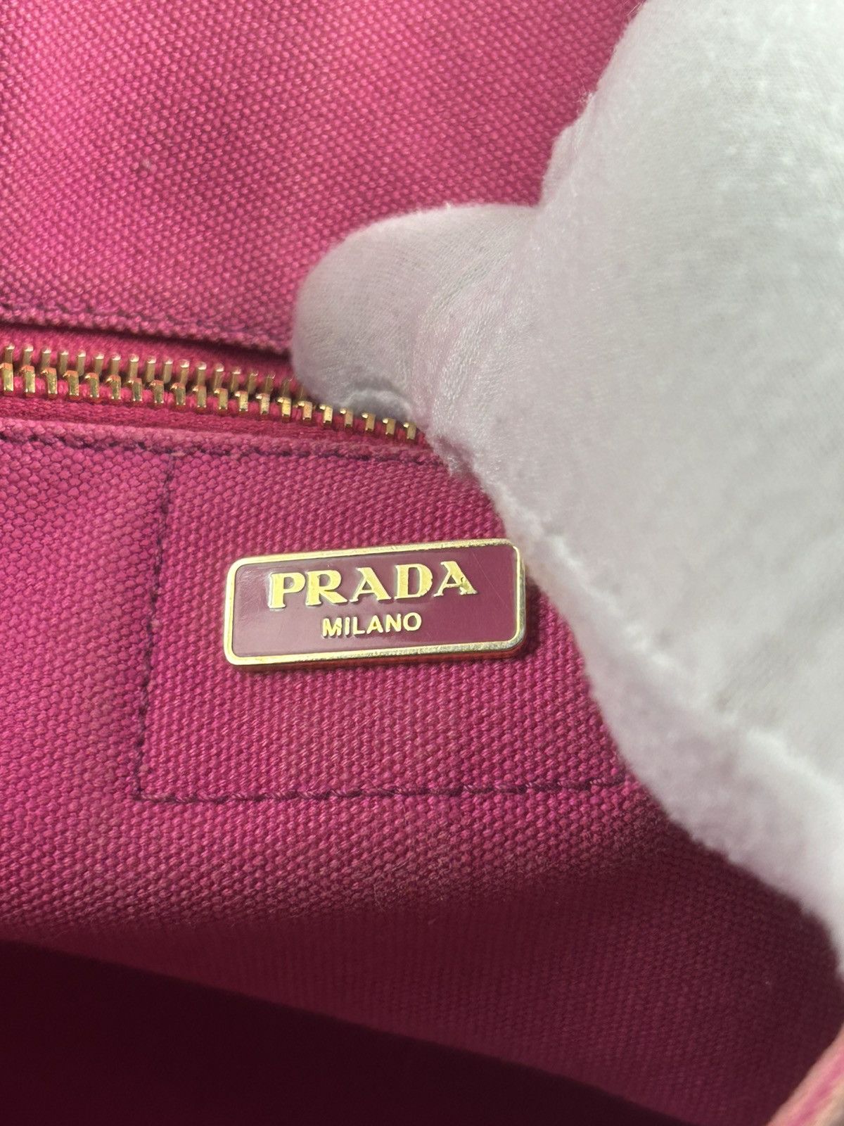 Prada Canapa Fuxia Canvas Tote Bag