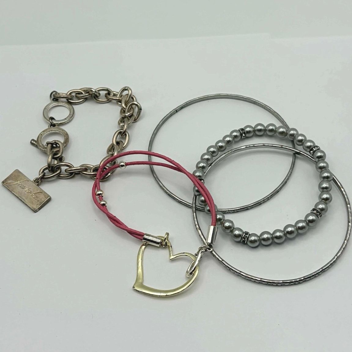 Other Pink & Silver Heart Bracelet Bundle Size ONE SIZE - 3 Thumbnail