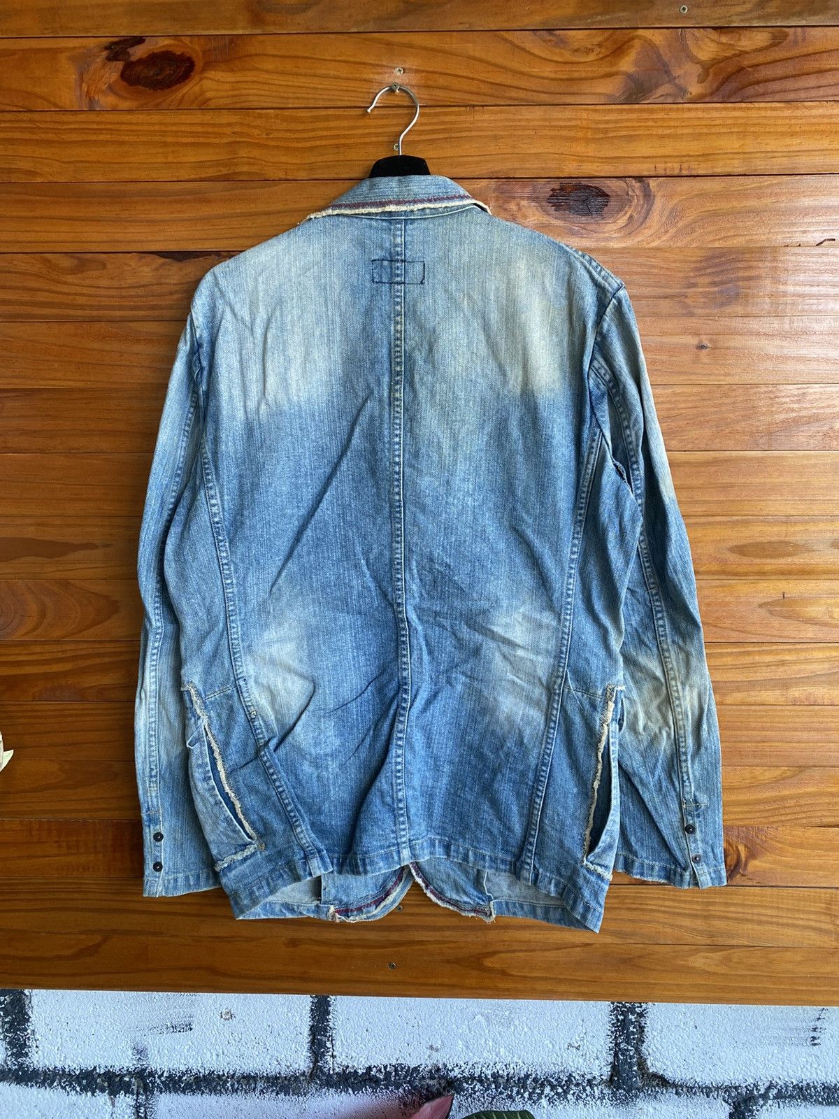 Japanese Brand Point Loma Vintage Denim Blazer Jacket | Distressed Washed Size US M / EU 48-50 / 2 - 8 Thumbnail
