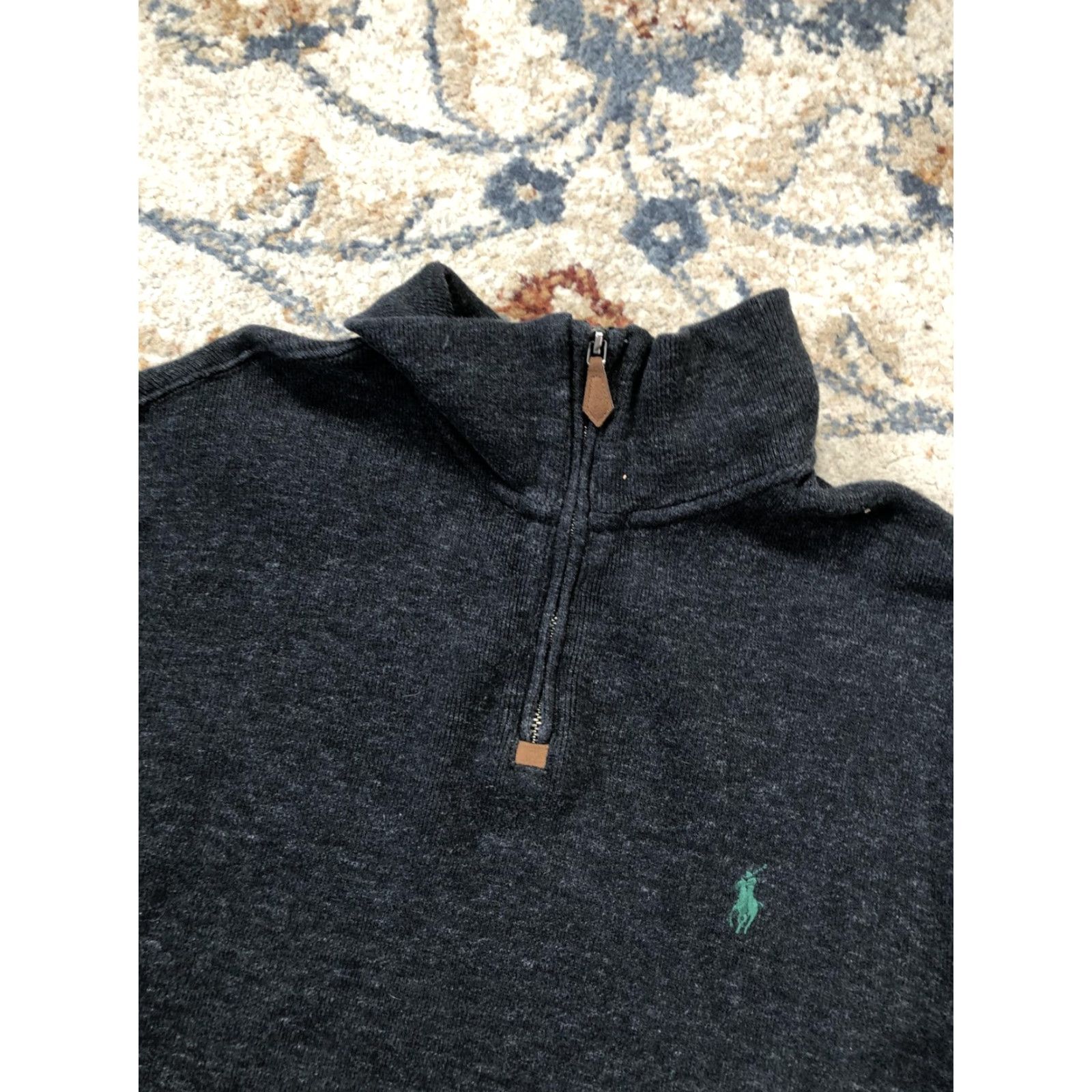 Polo Ralph Lauren Polo Ralph Lauren Sweater Mens Medium Gray Quarter Zip Mock Neck Pullover Knit Size US M / EU 48-50 / 2 - 6 Thumbnail