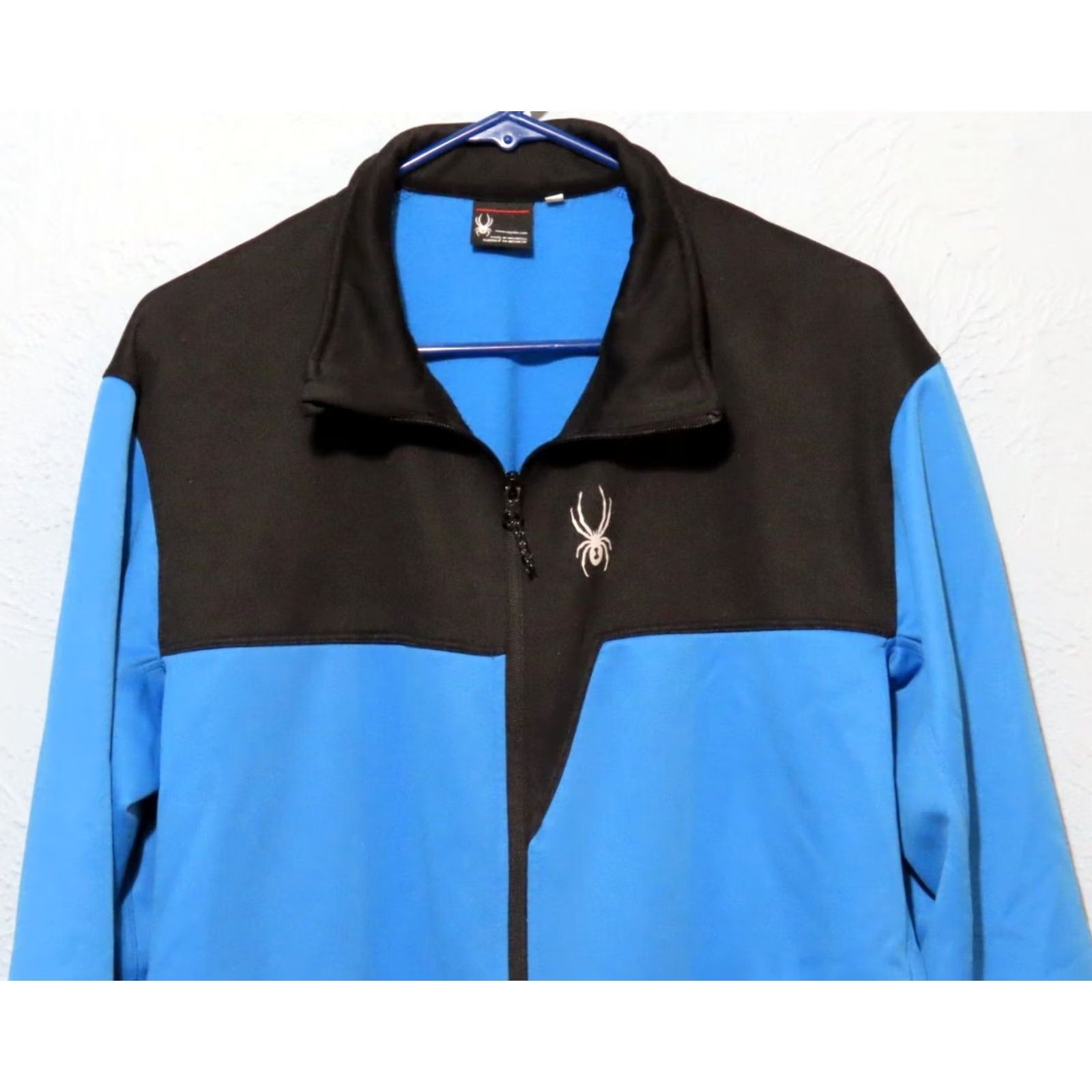 Spyder Spyder Jacket Men XL Blue Black Fleece Full Zip Activewear Pullover Breathable Stretch Long Sleeve Regular Fit Casual Outdoor Sports Size US XL / EU 56 / 4 - 3 Thumbnail