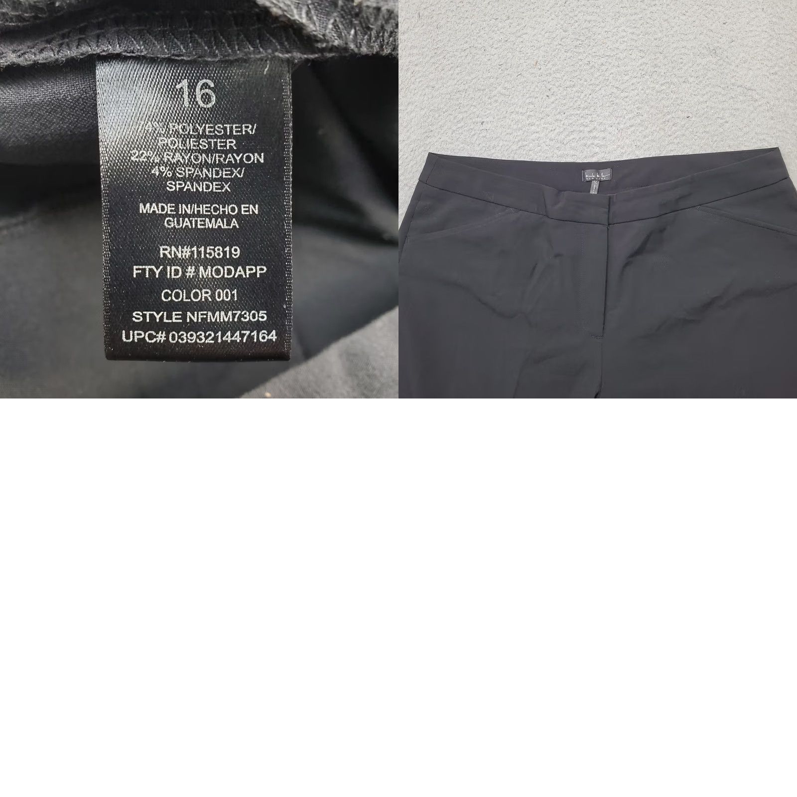 Nicole Miller Nicole Miller Essential Dress Pants Womens 16 Black Boot Leg Mid Rise NFMM7305 Size 38" / US 16 / IT 52 - 8 Thumbnail