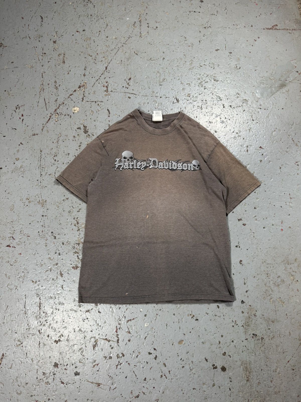 Vintage Ash Grey Neo Tribal Harley Davidson Tee