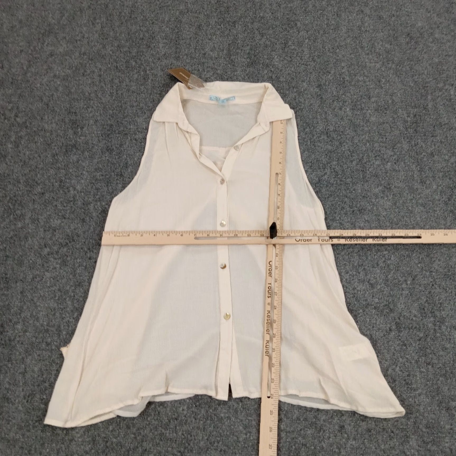 Pinko Moonlight Pink Semi Sheer Sleeveless Button Up Top Womens Medium Size M / US 6-8 / IT 42-44 - 2 Thumbnail