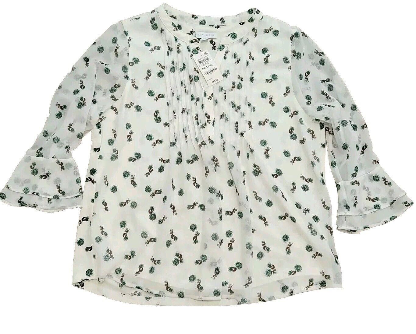Charter Club Charter Club Blouse Petite Extra Large V Neck Sheer NWT Size XL / US 12-14 / IT 48-50 - 1 Thumbnail