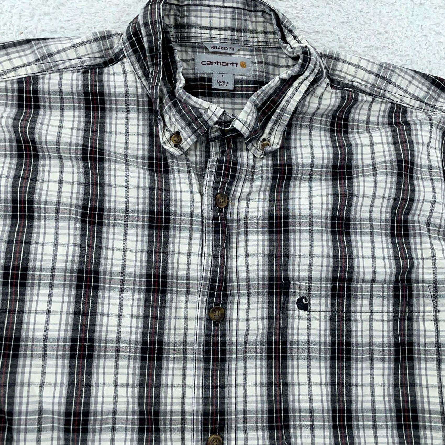 Carhartt Carhartt Plaid Button Down Shirt Large Relaxed Fit Black Size US L / EU 52-54 / 3 - 2 Thumbnail