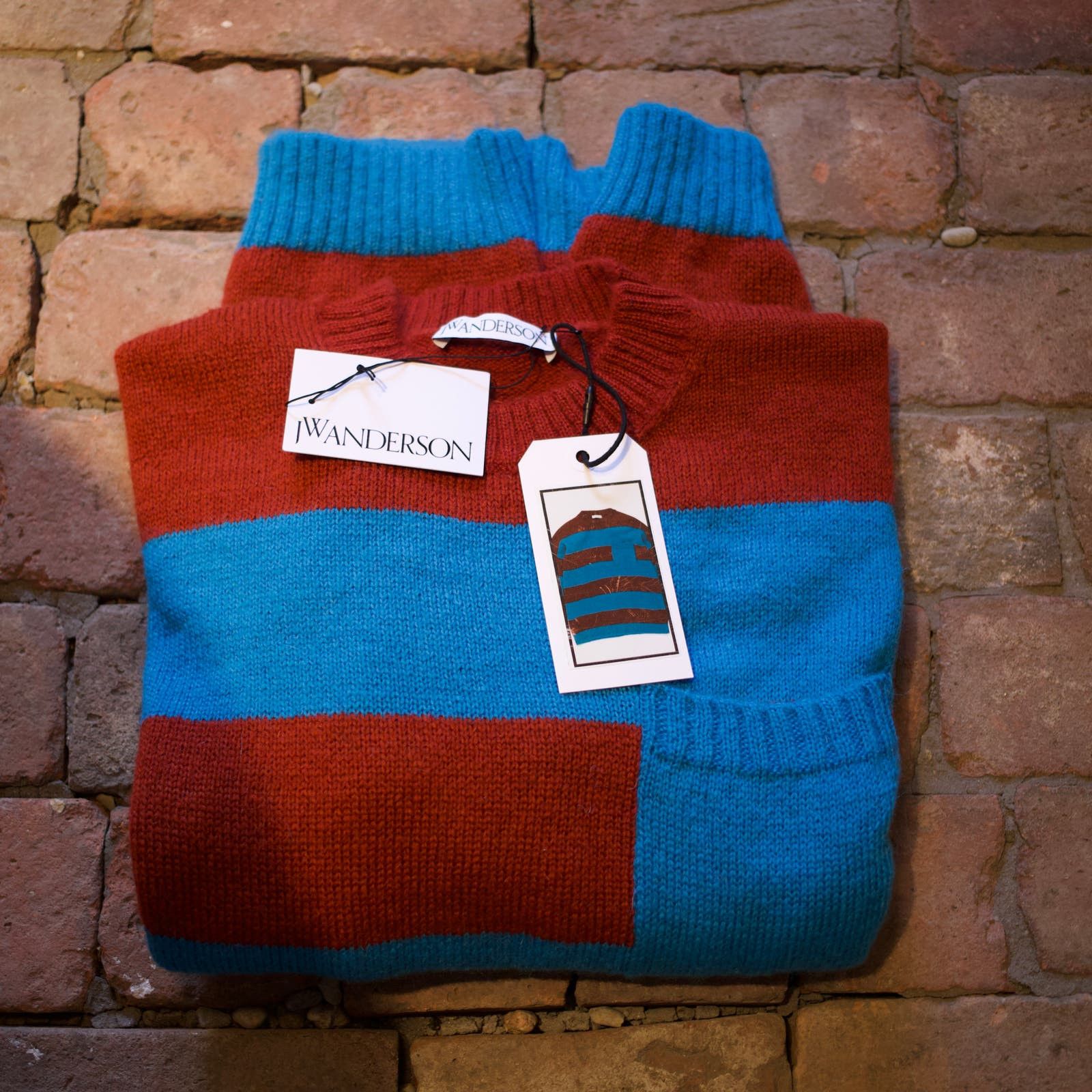 image of J W Anderson Jw Anderson 'freddy Krueger' Wool Sweater in Blue, Men's (Size Medium)