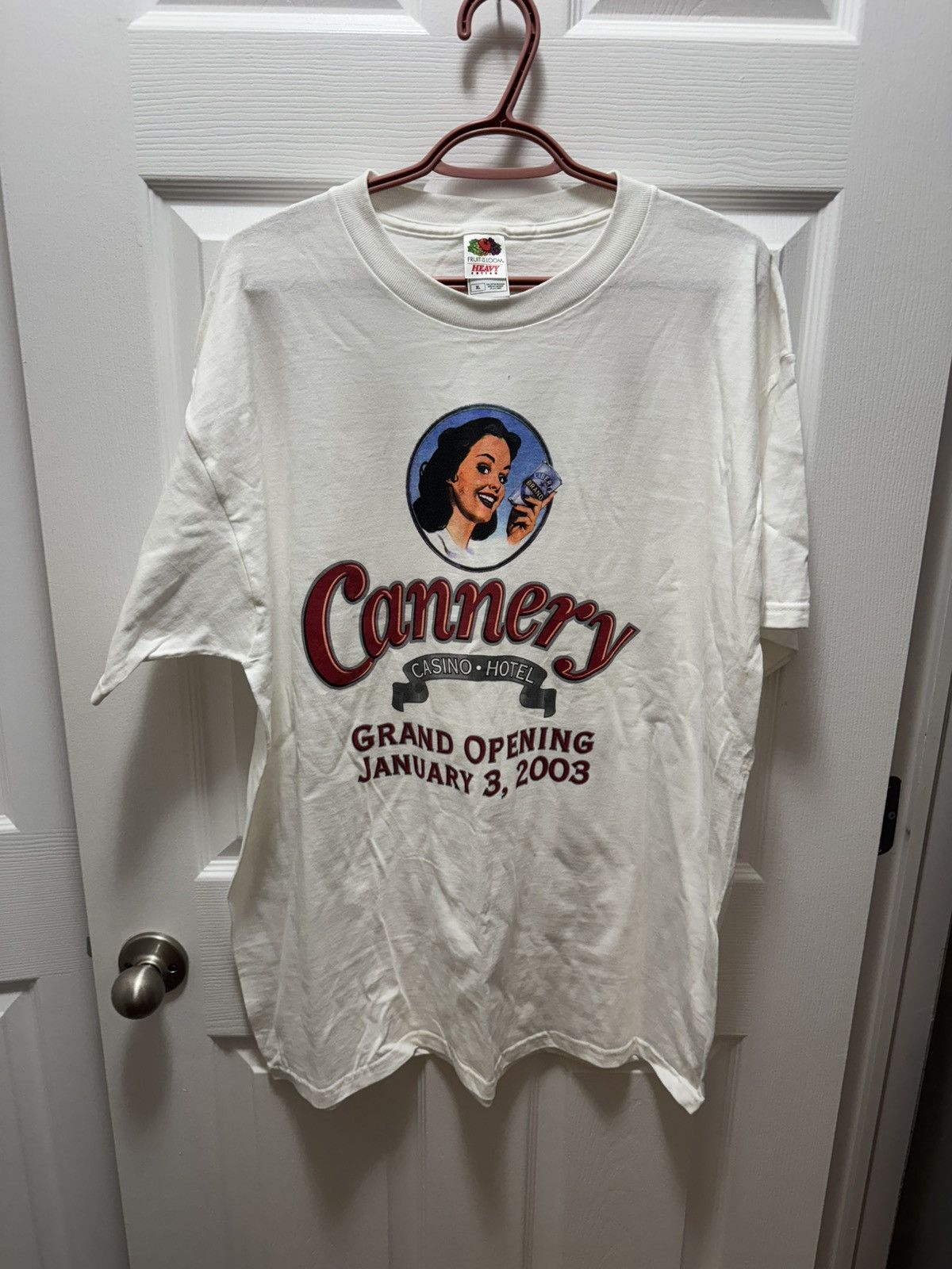 Fruit Of The Loom Fruit of the Loom Heavy Vintage 2003 Casino Cannery Shirt DS Size US XL / EU 56 / 4 - 4 Thumbnail