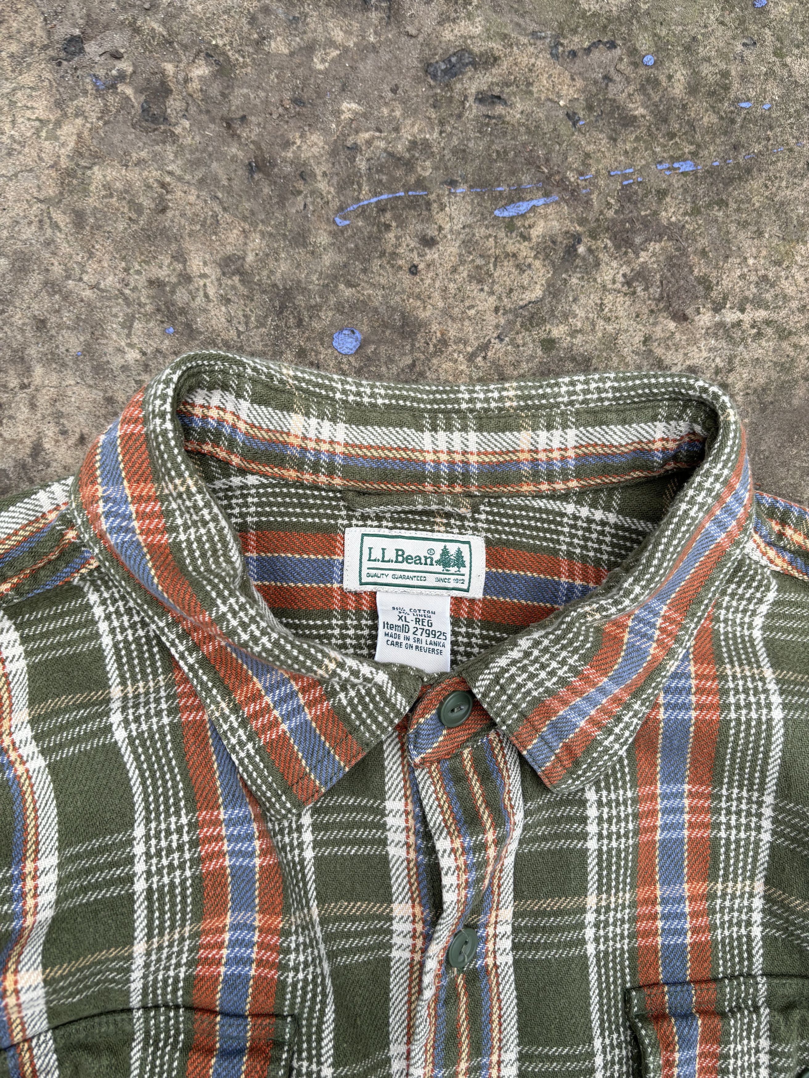 L.L. Bean × Vintage Vintage L.L.Bean Checked Flannel Green Shirt Size US XL / EU 56 / 4 - 5 Thumbnail