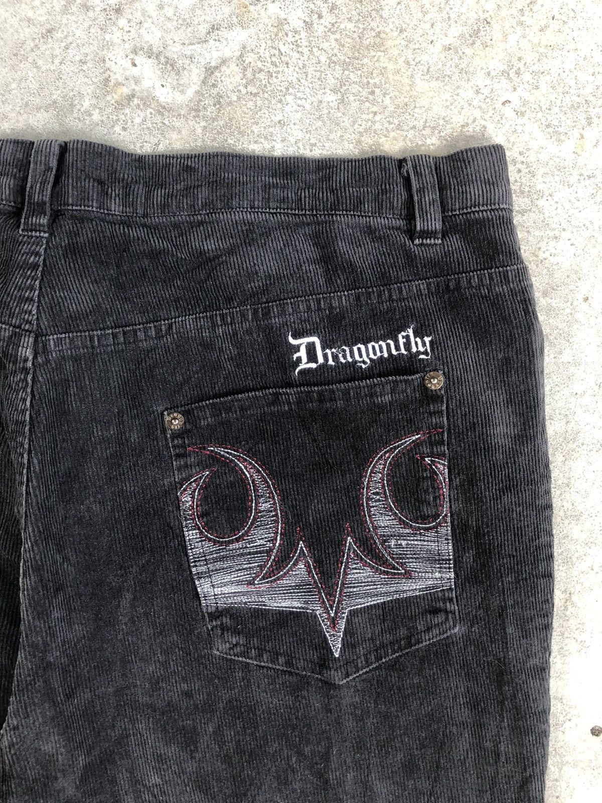 Dragonfly Rare Sex Pistols Flared Embroidered Corduroy Size US 37 - 13 Thumbnail