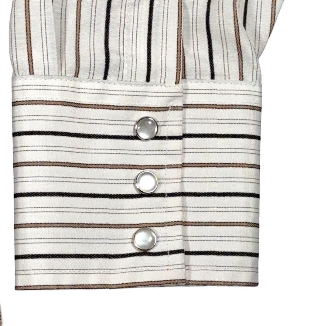 Vintage VINTAGE Plains Western Shirt Mens Adult Large White Striped Pearl Snap Cowboy 90s Size US L / EU 52-54 / 3 - 5 Thumbnail