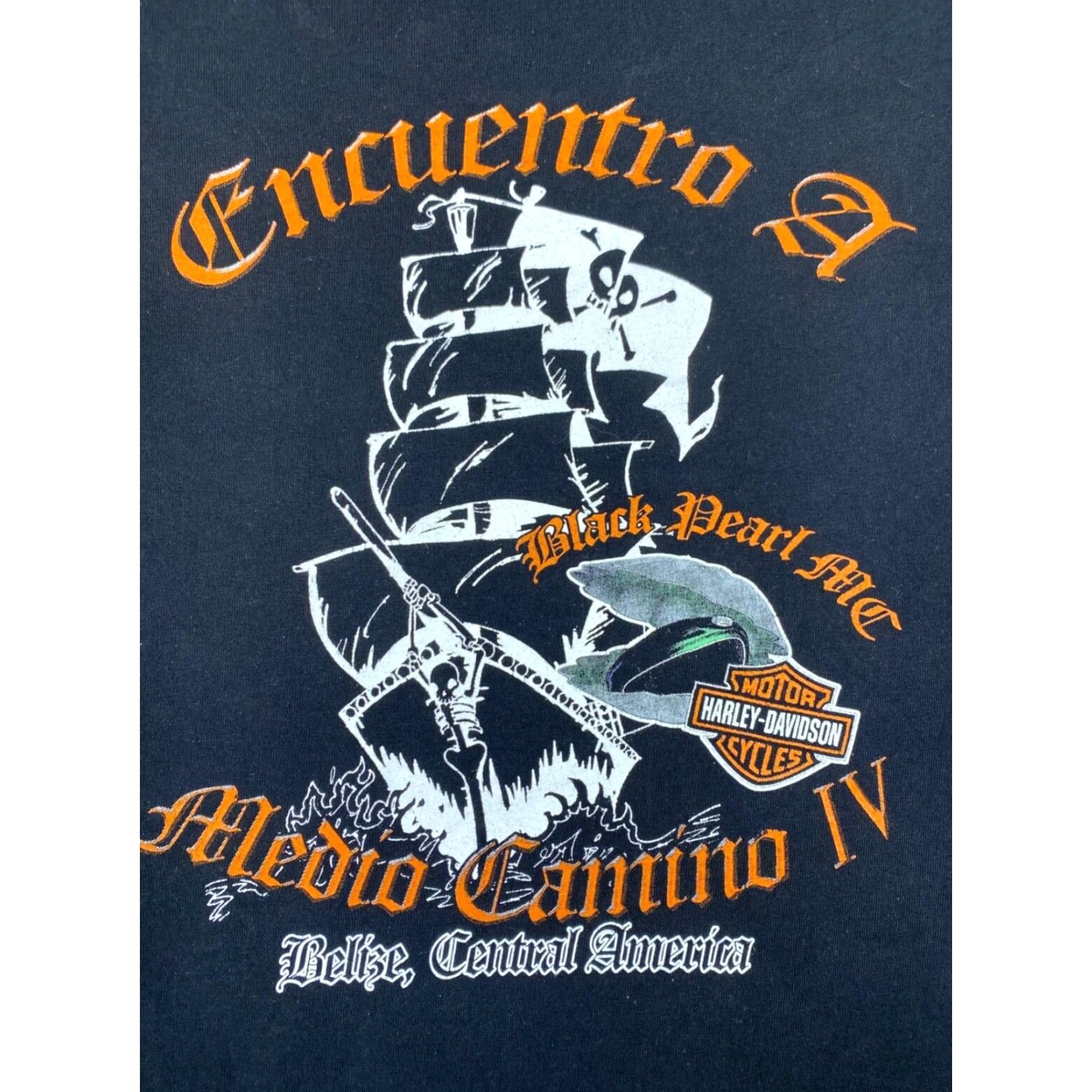 Harley Davidson Harley-Davidson Belize Central America Rally T Shirt Black M Men Short Sleeve Crew Neck 90s Biker Motorcycle Size US M / EU 48-50 / 2 - 2 Thumbnail