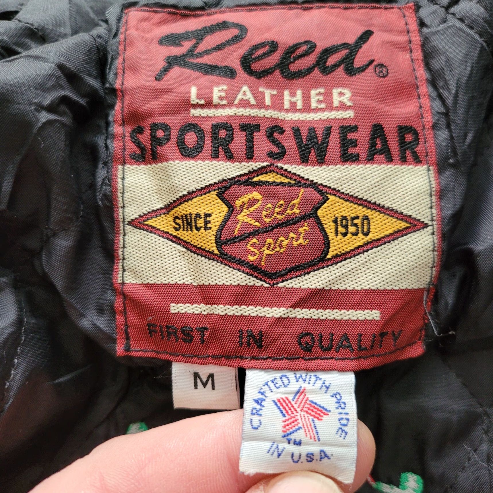 Vintage VINTAGE Reed Varsity Jacket Navy Wool Leather USA Made M Mens Jacket Size US M / EU 48-50 / 2 - 5 Thumbnail