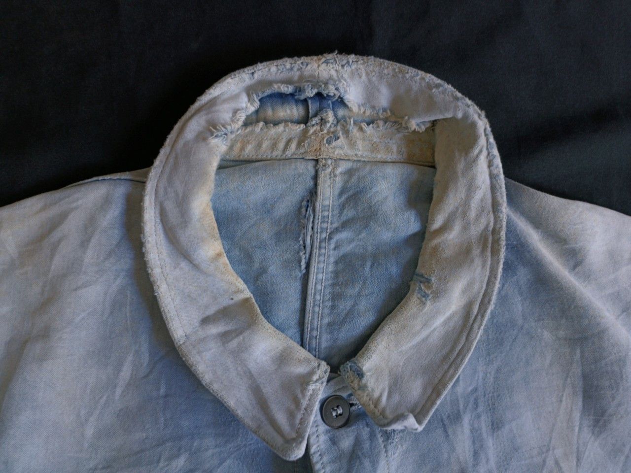 Moleskine VTG 50s France Moleskine Fade indigo Chore Jacket. Size US L / EU 52-54 / 3 - 3 Thumbnail