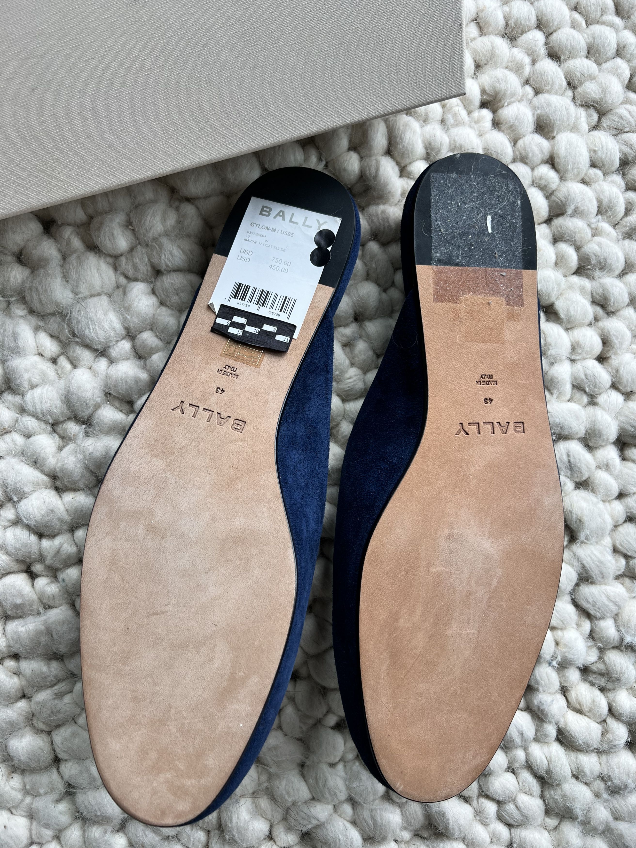 Bally $765 San Fernando Blue Velvet slippers Size US 10 / EU 43 - 5 Thumbnail