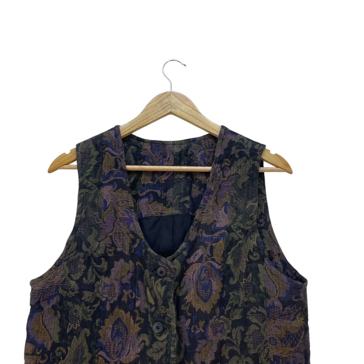 45rpm 💥Vintage Grape Vest Fullprint Floral Dual Pocket Size M / US 6-8 / IT 42-44 - 3 Thumbnail