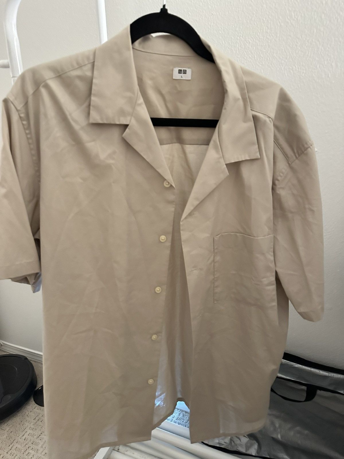 Uniqlo Uniqlo Beige Short Sleeve Shirt Size US L / EU 52-54 / 3 - 1 Thumbnail