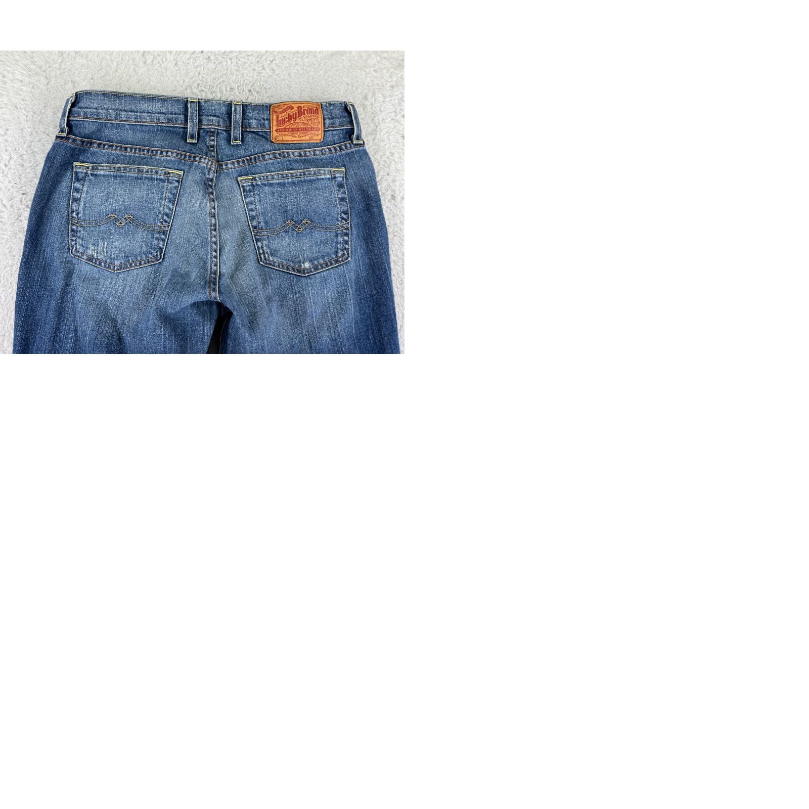 Lucky Brand VINTAGE Lucky Brand Jeans Women 29 Blue Denim Flared Crop Low Rise 5-Pocket 24 Inseam Button Zip Cotton Blend Size 29" - 10 Thumbnail