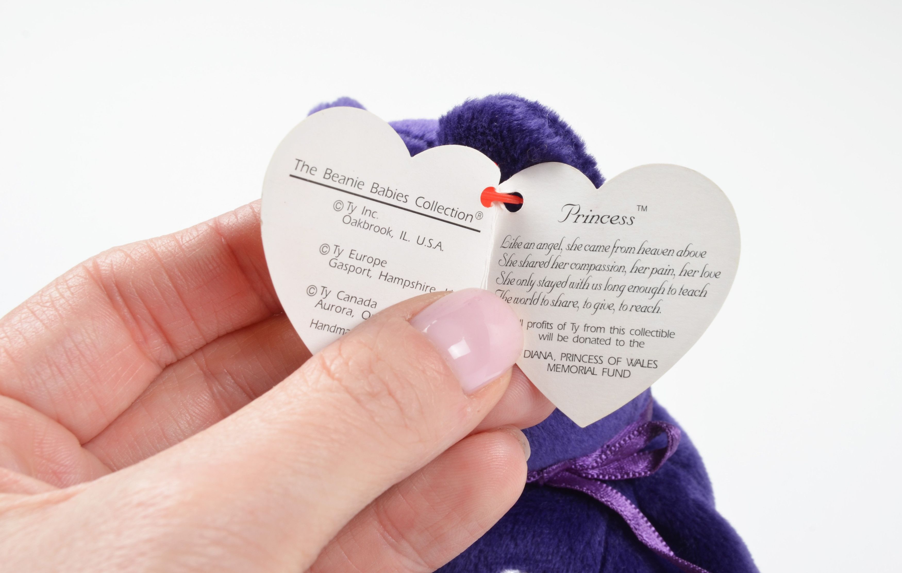 Vintage Ty Beanie Babies Princess Diana Bear Purple 1997 Size ONE SIZE - 4 Thumbnail
