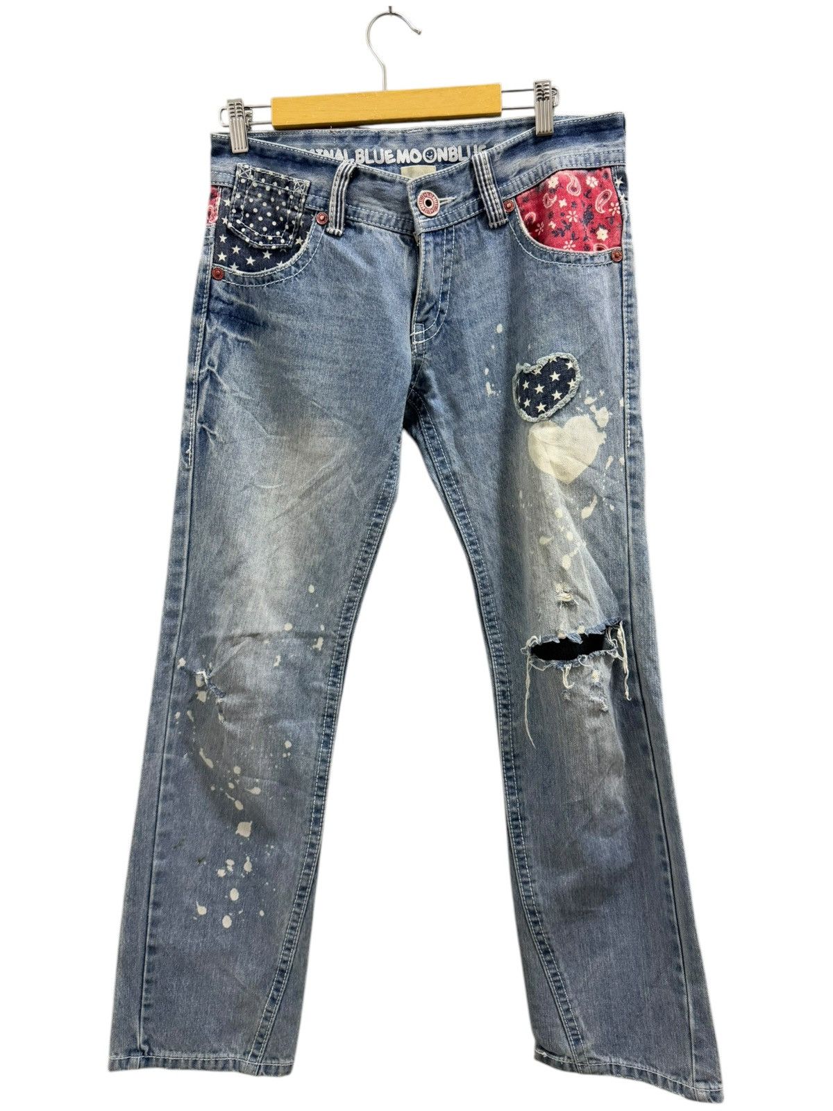Japanese Brand HIPPIE REWORKED PATCHES KAPITAL INSPIRED DISTRESSED DENIM Size 32" / US 10 / IT 46 - 2 Thumbnail