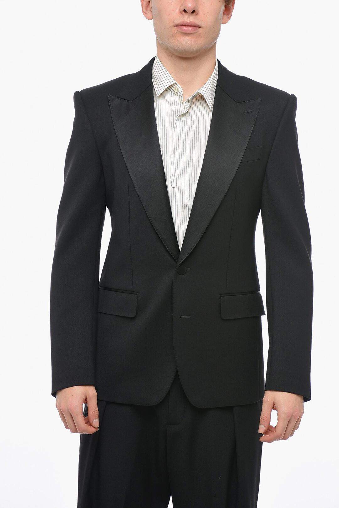image of Dolce Gabbana Og1Mm0424 Sicilia Slim Fit Blazer In Black, Men's (Size Medium)