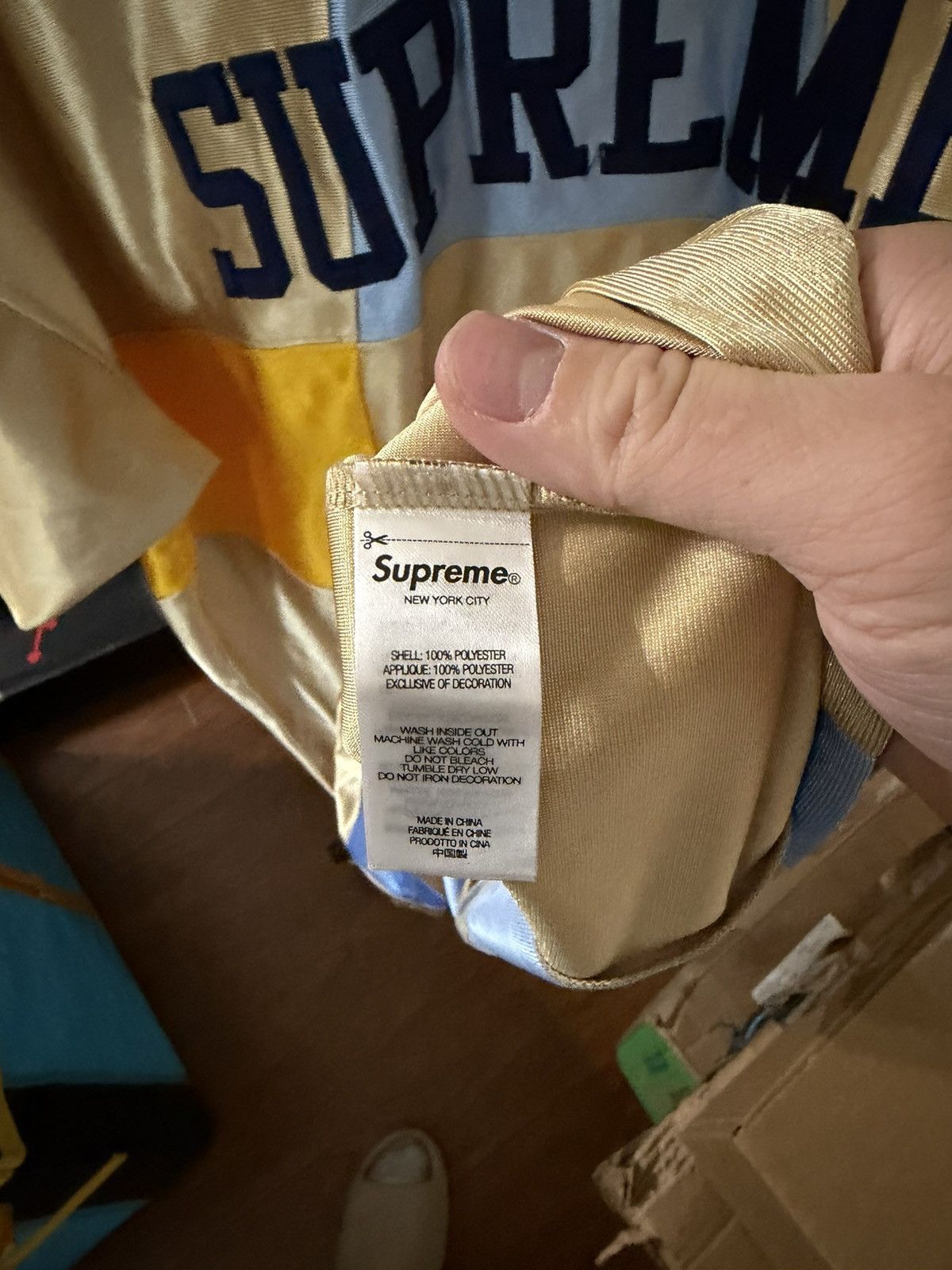 Supreme Supreme Football Gold Jersey XL NEW Size US XL / EU 56 / 4 - 4 Thumbnail