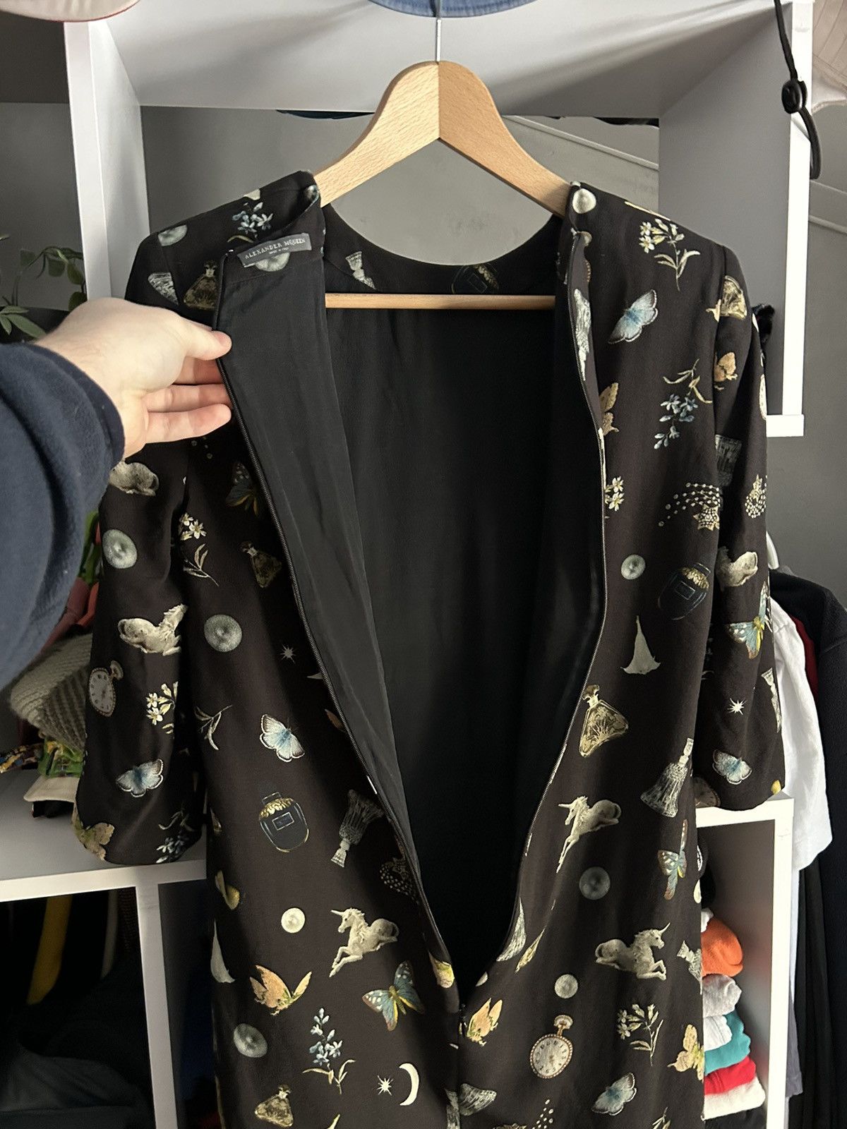 Alexander McQueen Vintage Alexander McQueen Black Butterfly Print Dress Size M / US 6-8 / IT 42-44 - 8 Thumbnail