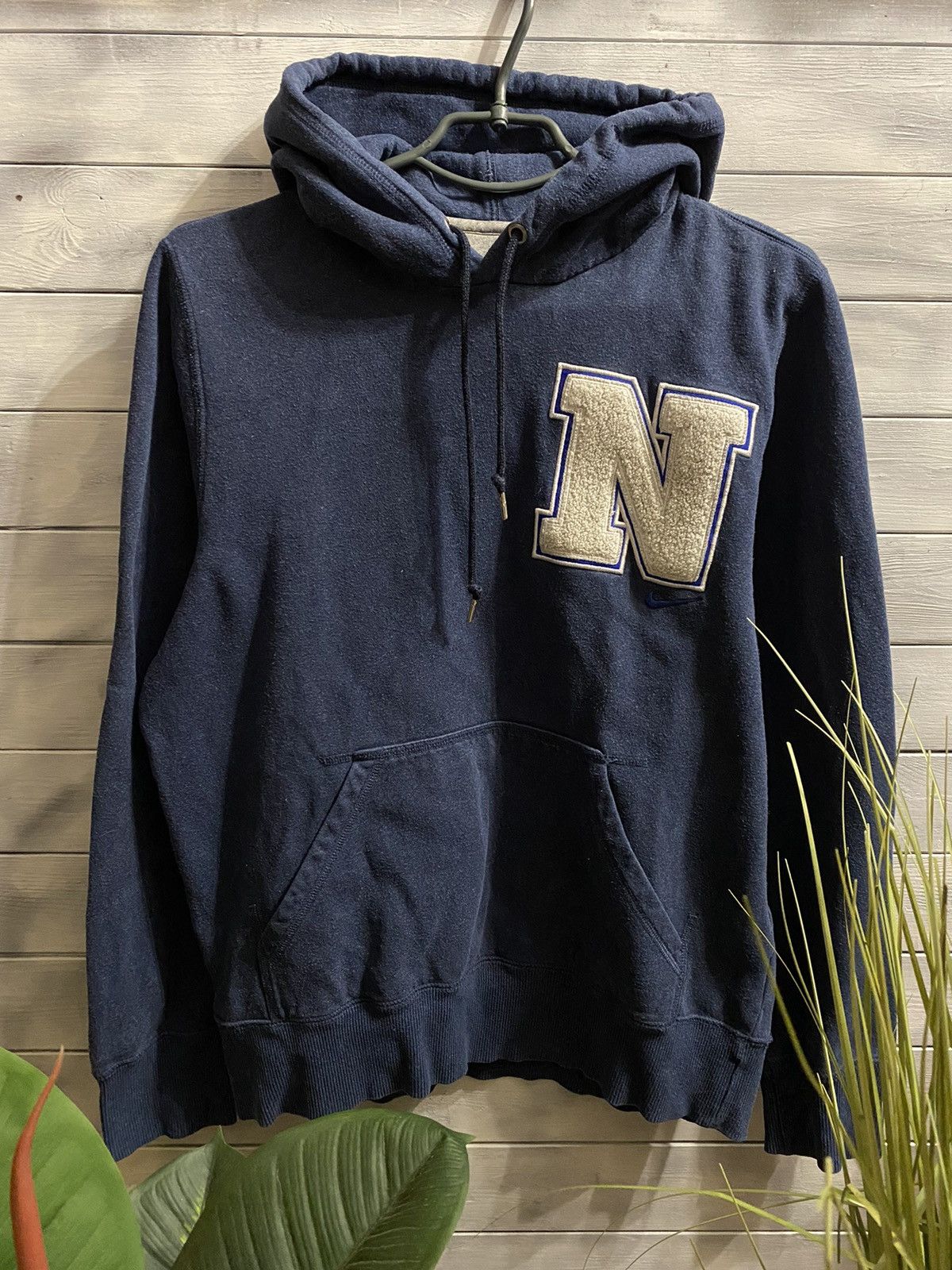 Nike × Vintage Rare Vintage Hoodie Nike Small Swoosh Drill Y2K style. Size US S / EU 44-46 / 1 - 1 Thumbnail