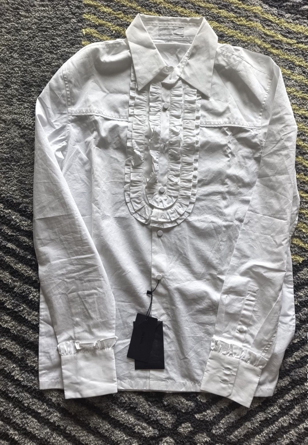 Prada Sz 40 prada runway formal neck shirt Size US L / EU 52-54 / 3 - 1 Thumbnail