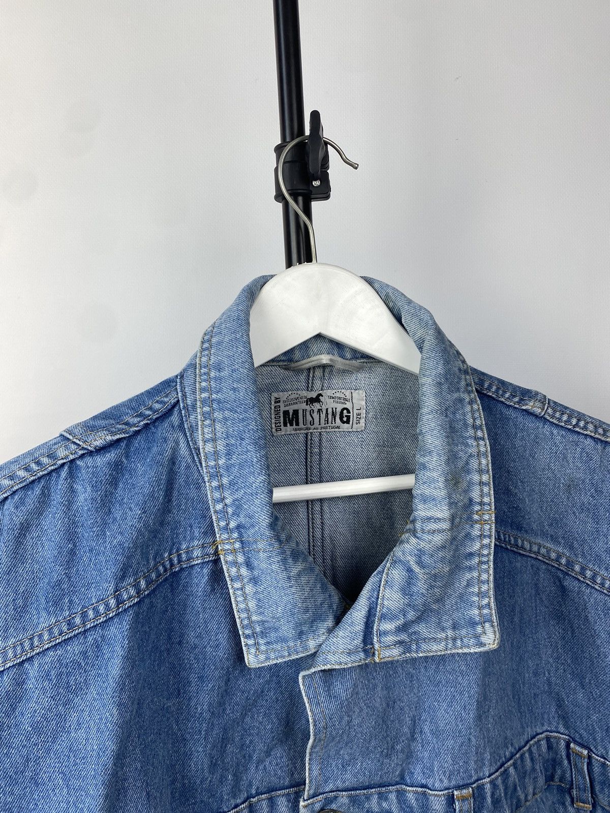 Mustang × Vintage Vintage 1990s Mustang Patchwork Wash Denim Jacket Size US M / EU 48-50 / 2 - 5 Thumbnail