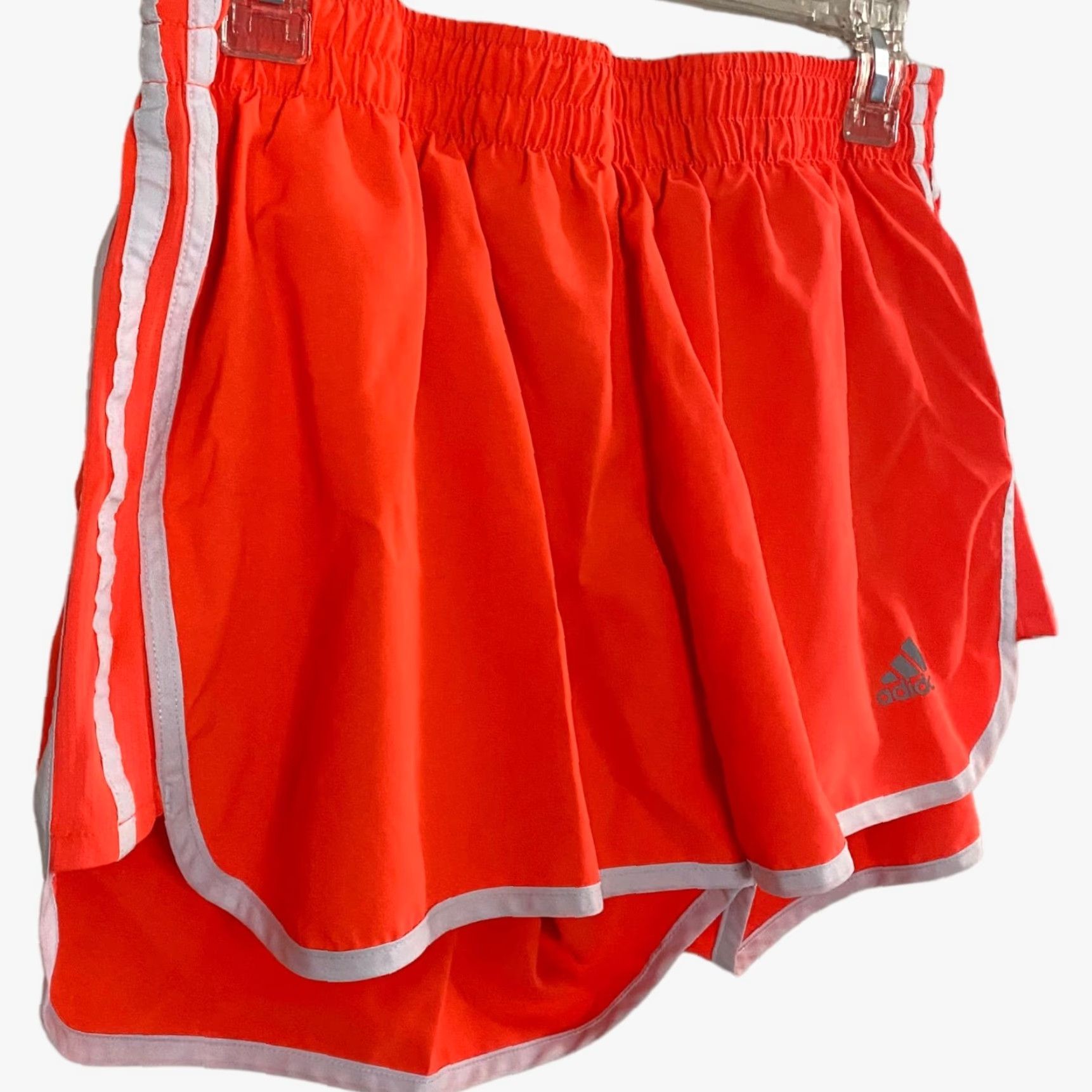 Adidas Adidas Performance Running Shorts Neon Orange Lined Drawstring Womens Large L Size 36" / US 14 / IT 50 - 4 Thumbnail