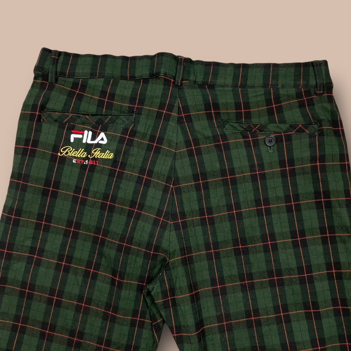 Fila FILA Biella Italia Green Plaid Trouser Pant Size US 34 / EU 50 - 9 Thumbnail