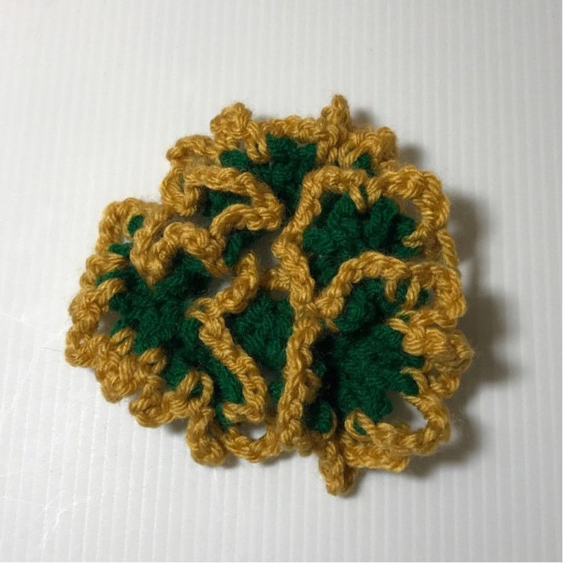 Handmade NWT Green Gold Handmade Crocheted Hair Scrunchie Size ONE SIZE - 1 Thumbnail