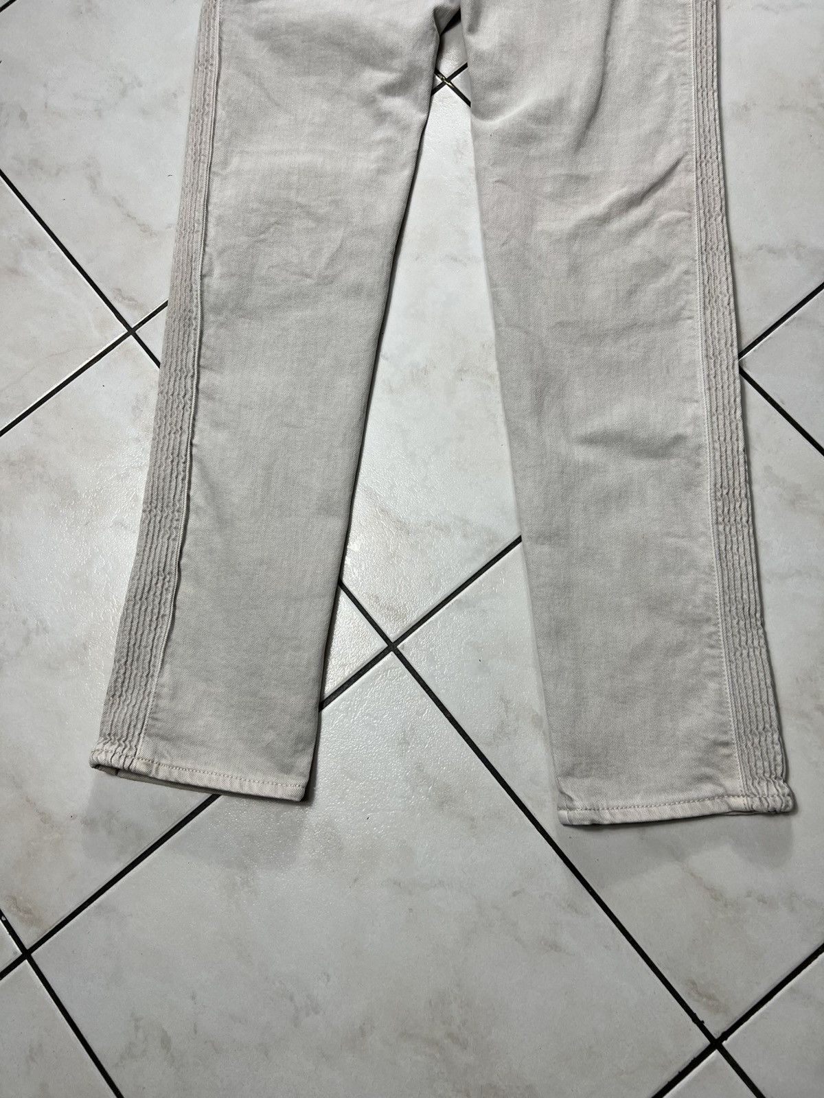 Balmain Archive Balmain biker beige distressed denim pants zippers Size US 34 / EU 50 - 19 Thumbnail