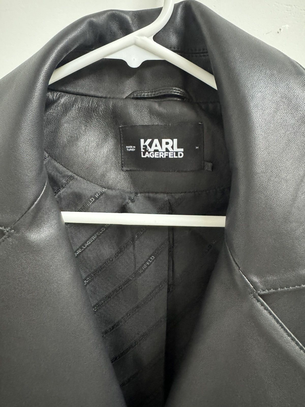 Karl Lagerfeld Karl Lagerfeld Black Leather Moto Jacket Size M Size US M / EU 48-50 / 2 - 2 Thumbnail