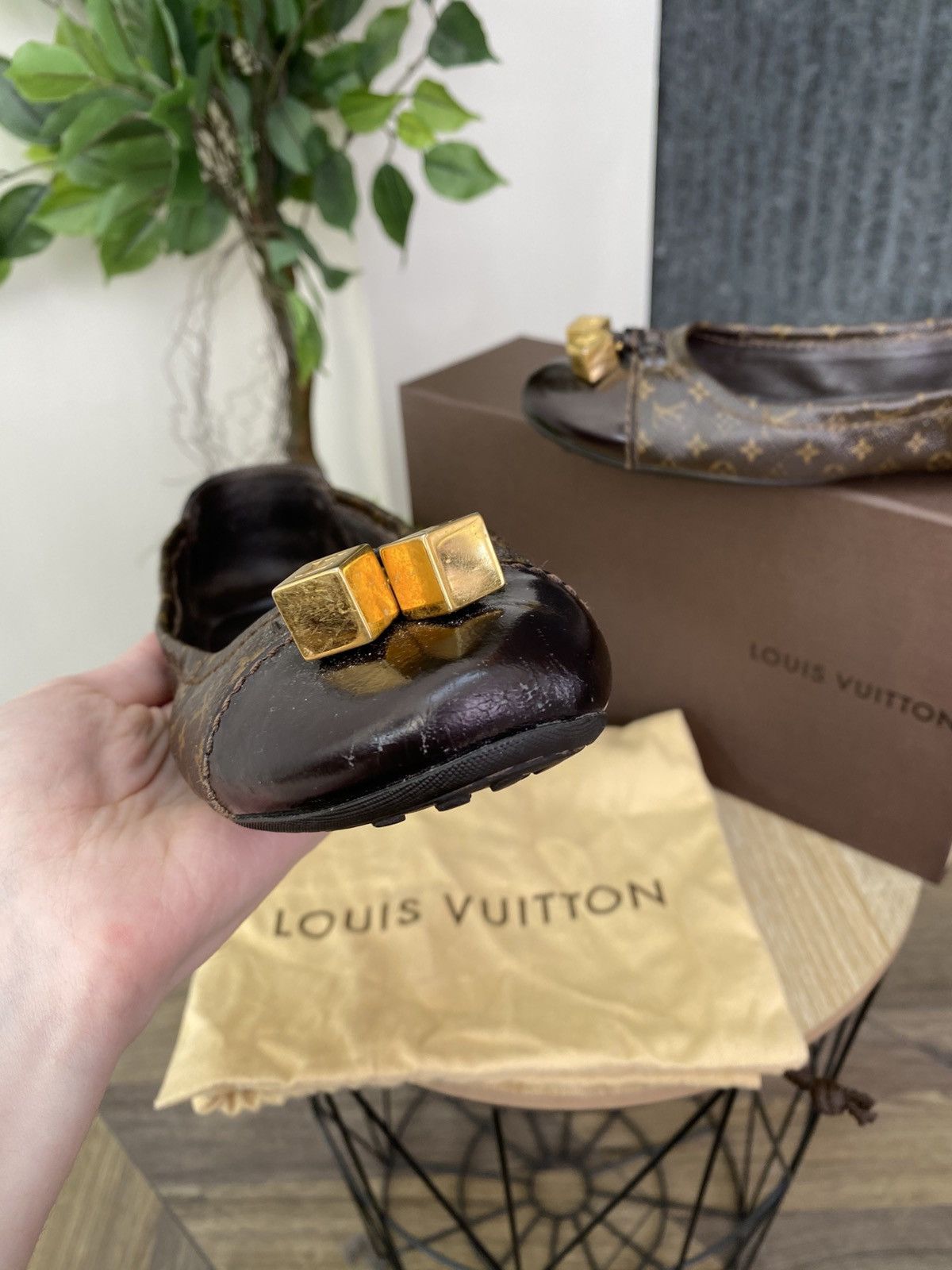 Louis Vuitton Vintage LOUIS VUITTON Monogram Flat Pumps Size US 9 / IT 39 - 6 Thumbnail