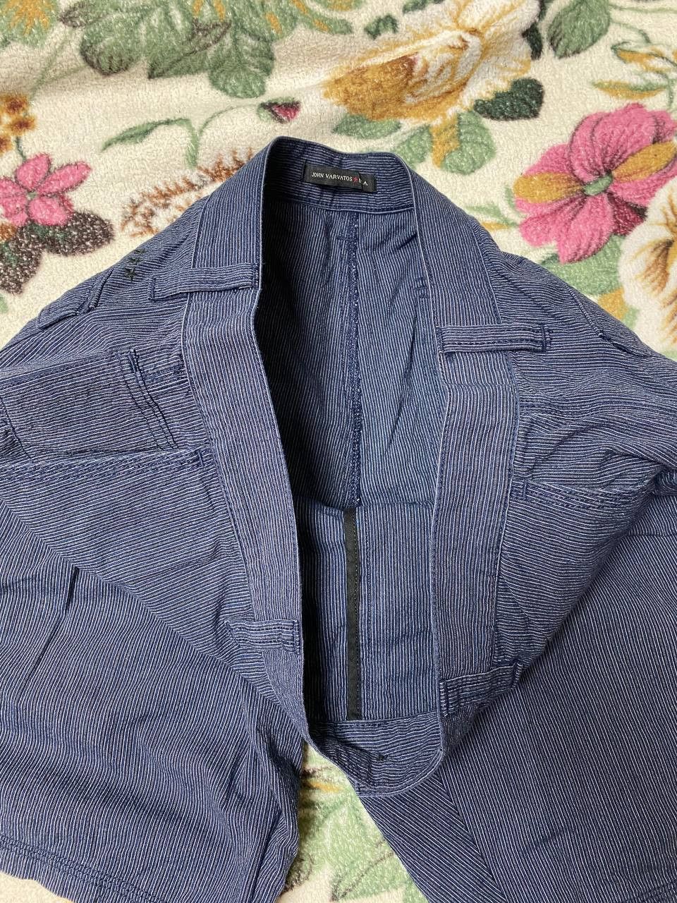 John Varvatos John Varvatos Shorts Pinstripe Linen Flat Front Designer Size US 36 / EU 52 - 11 Thumbnail