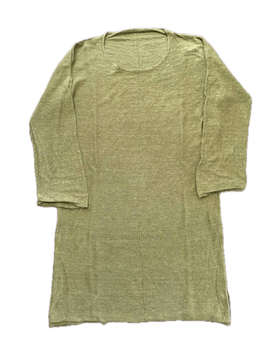 Devoa Linen Silk Anatomic Knit Tee - Dirty Yellow - JP 2 US S-M Size US S / EU 44-46 / 1 - 1 Thumbnail