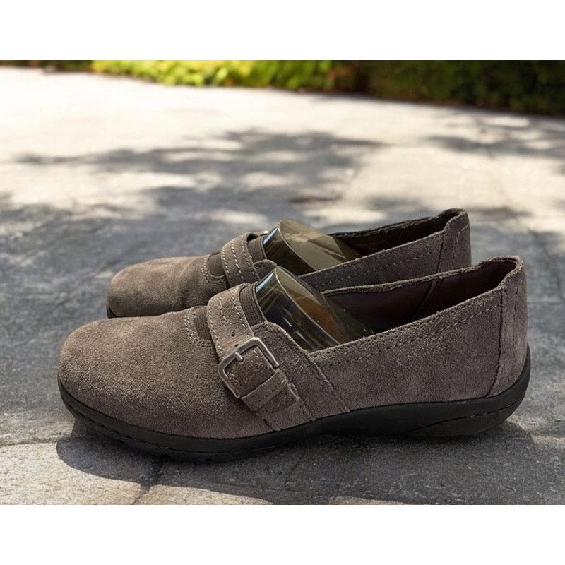 Croft & Barrow Women's Croft & Barrow Ortholite Gray Leather Suede Shoes Size US 8.5 / IT 38.5 - 3 Thumbnail