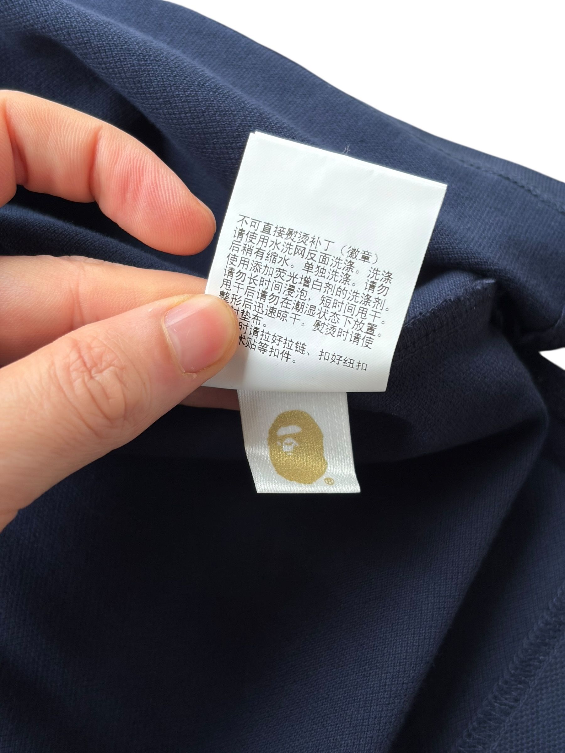 Bape Bape Navy Mini Ape Head Polo T-Shirt Size US L / EU 52-54 / 3 - 9 Thumbnail