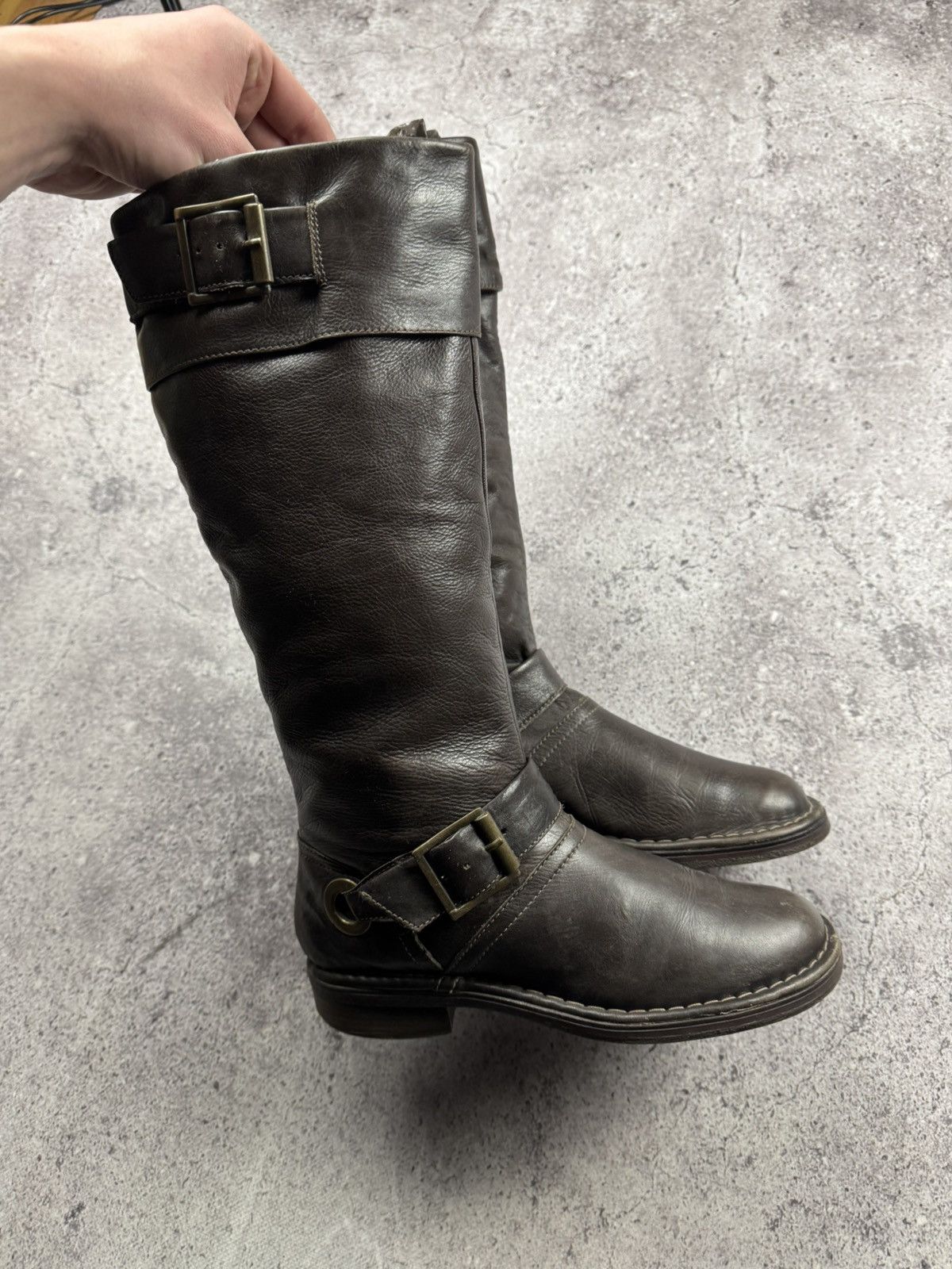If Six Was Nine Vintage AS 98 Heel Rick Owens Style Leather Biker Boots Y2K Size US 8 / IT 38 - 12 Thumbnail