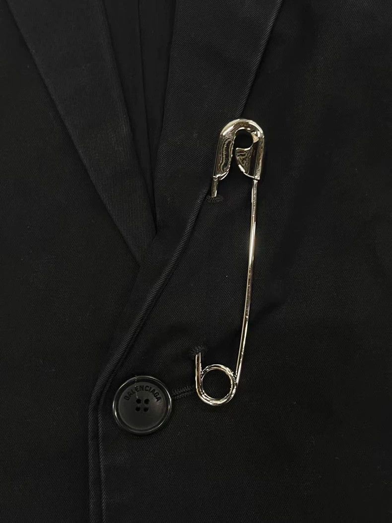 Balenciaga Balenciaga Solid Color Tie Clip Casual Long Sleeve Blazer Size US XS / EU 42 / 0 - 3 Thumbnail