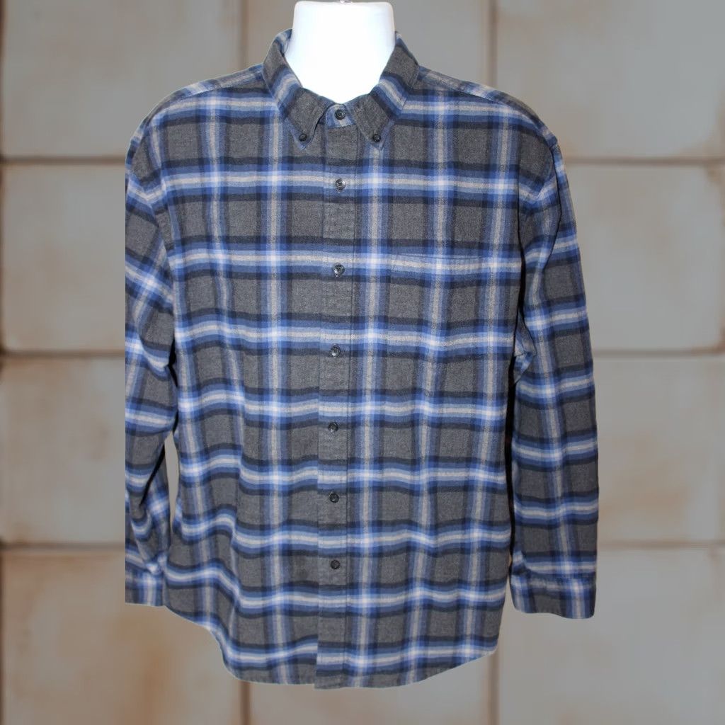 Pendleton Pendleton Mason Long Sleeve Button Down Shirt XL Gray Blue Plaid Cotton Mens Size US XL / EU 56 / 4 - 1 Thumbnail