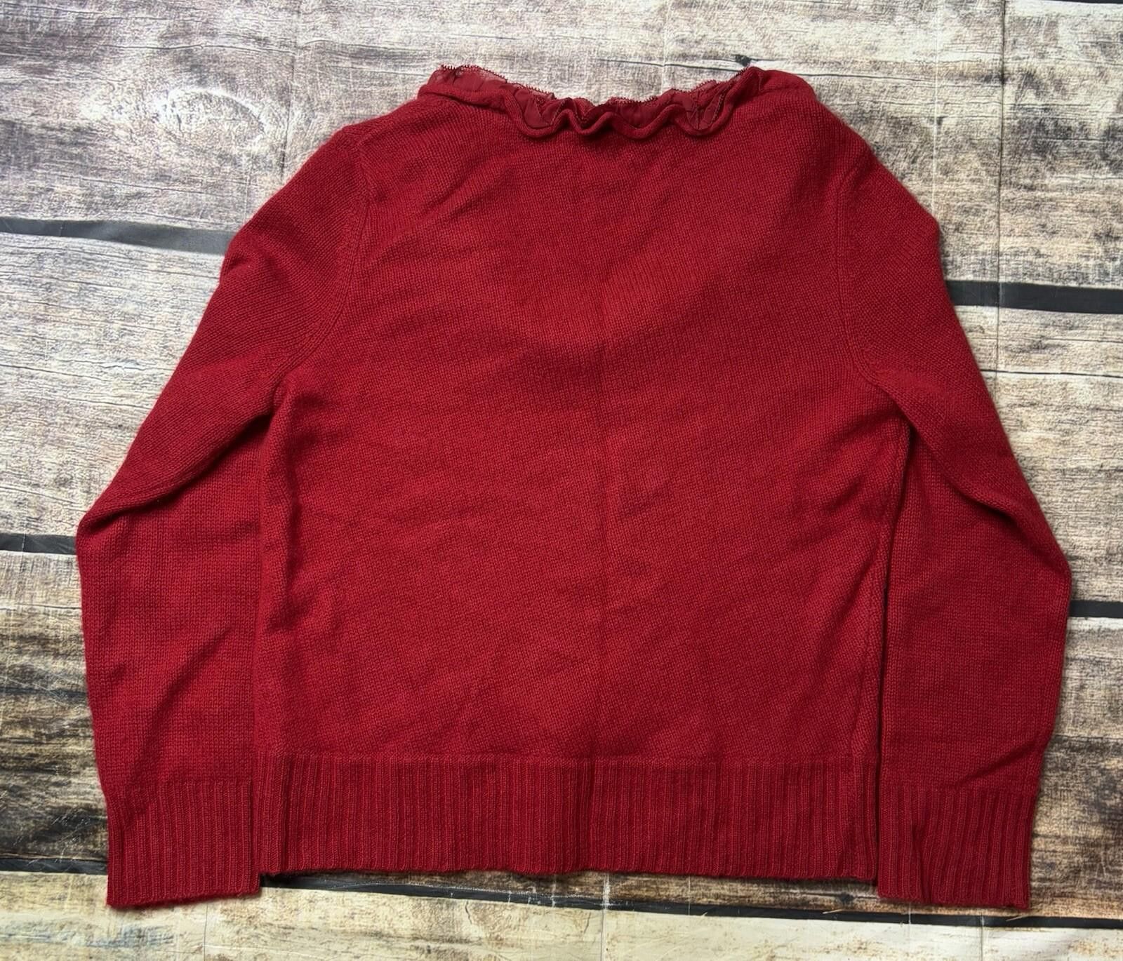 Other Anne Klein Cashmere Sweater Women's Lace Sequin Rose Details Size M / US 6-8 / IT 42-44 - 3 Thumbnail